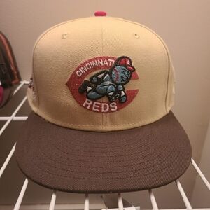 New Era Red and Beige Fitted Cap